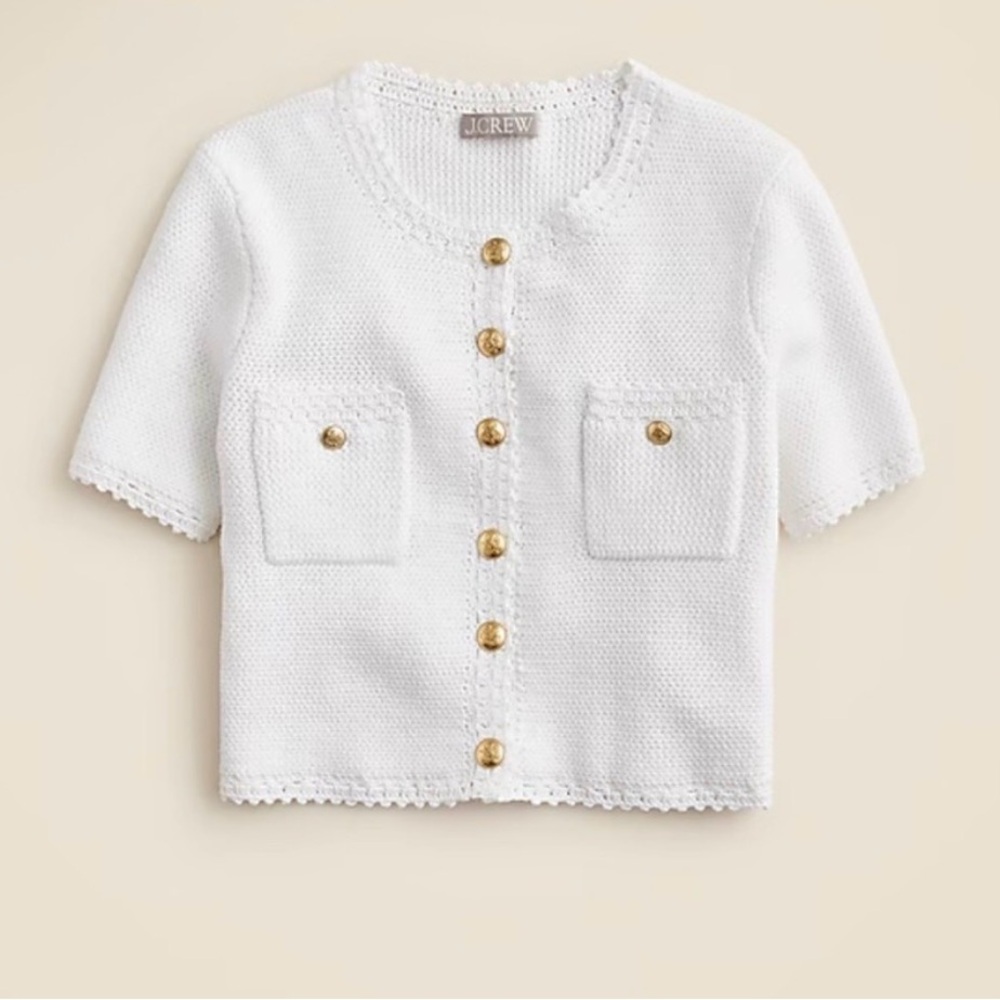 NWT J. Crew Short-sleeve sweater lady jacket Size X Small $138 - Picture 2 of 11